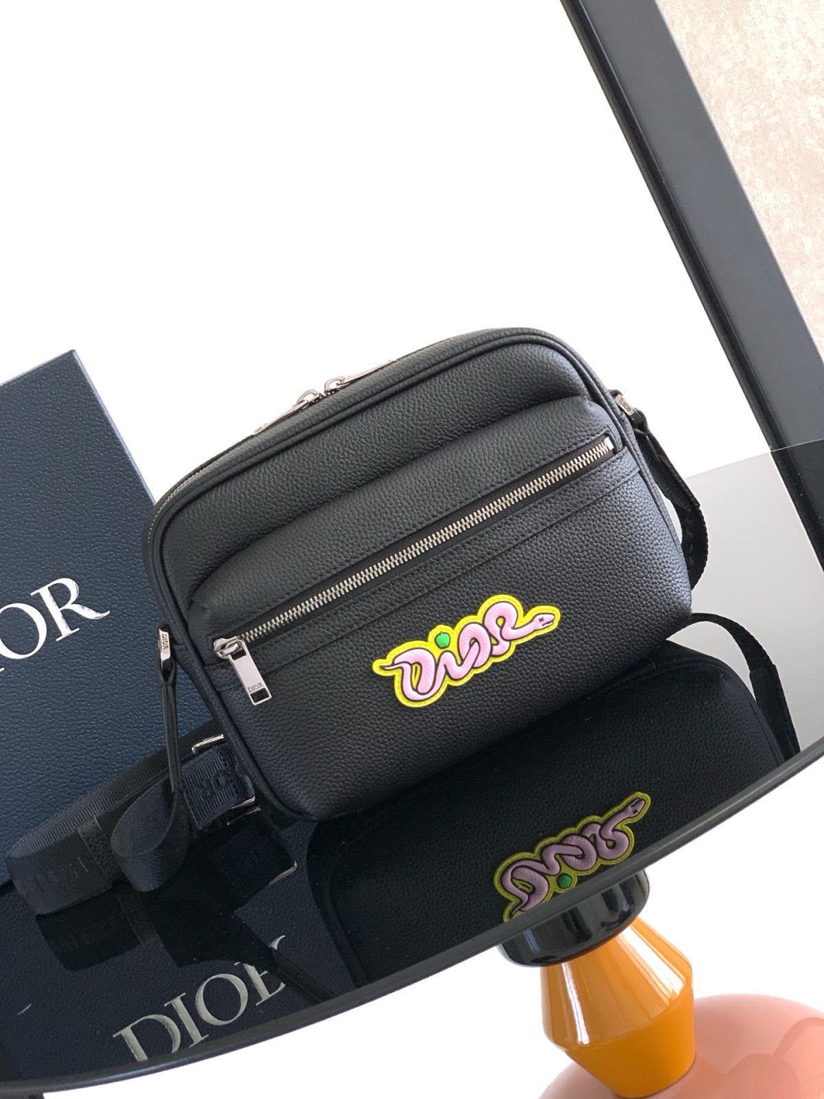 DIOR AND KAWS Mini Rider 2.0 Zipped Messenger Bag - Image 1