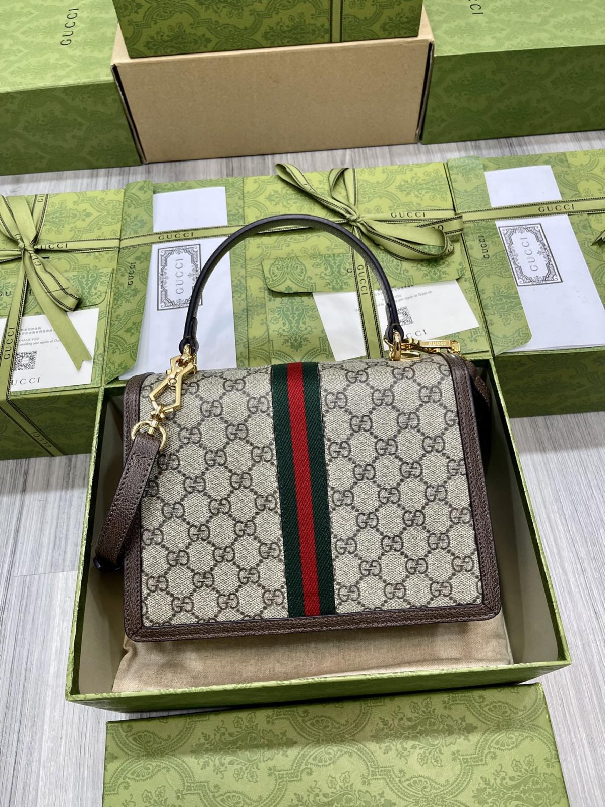 Gucci Ophidia Medium Top Handle Bag - Image 4