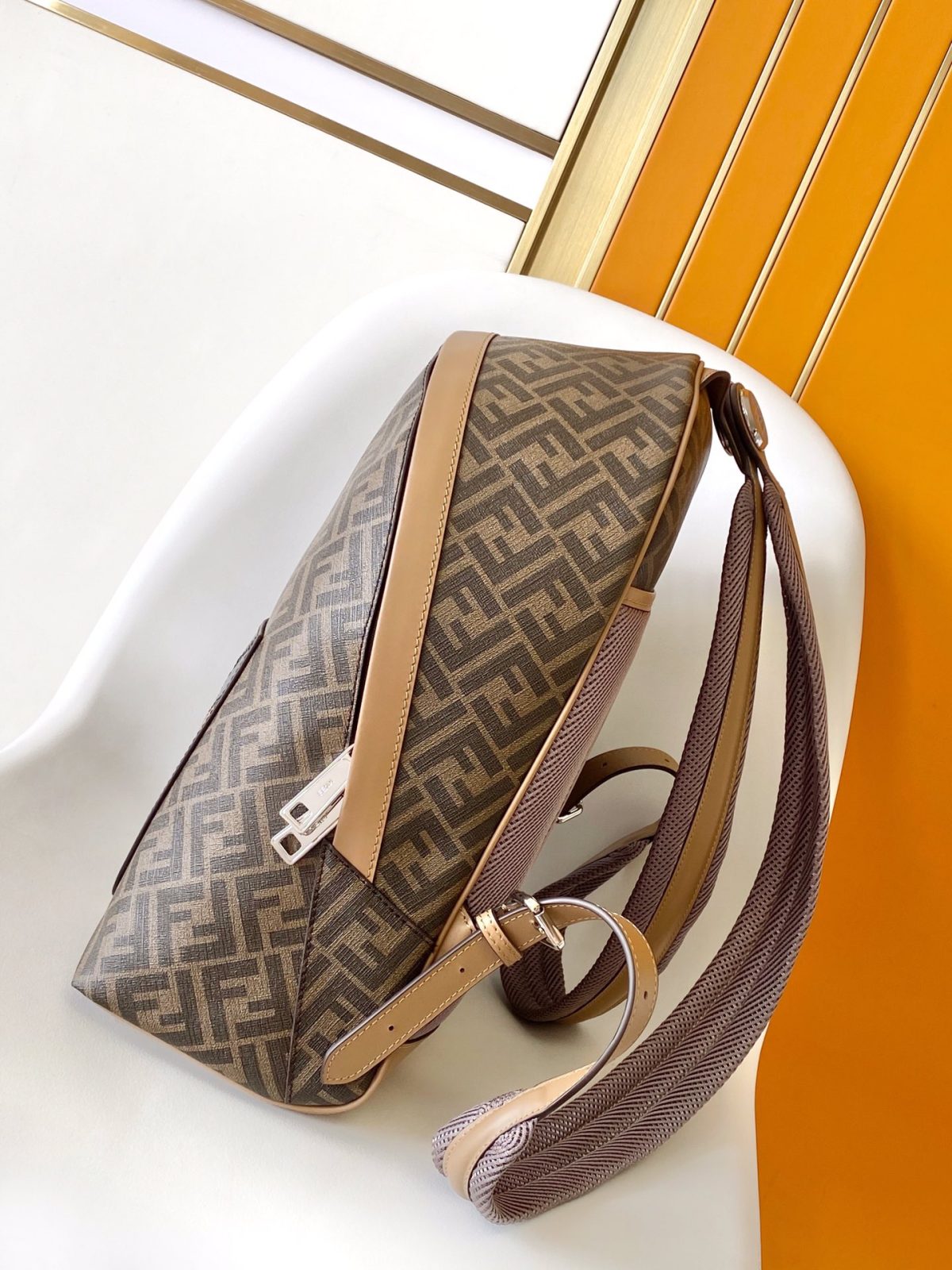 Fendi Diagonal Fendi Chiodo Medium Backpack - Image 4