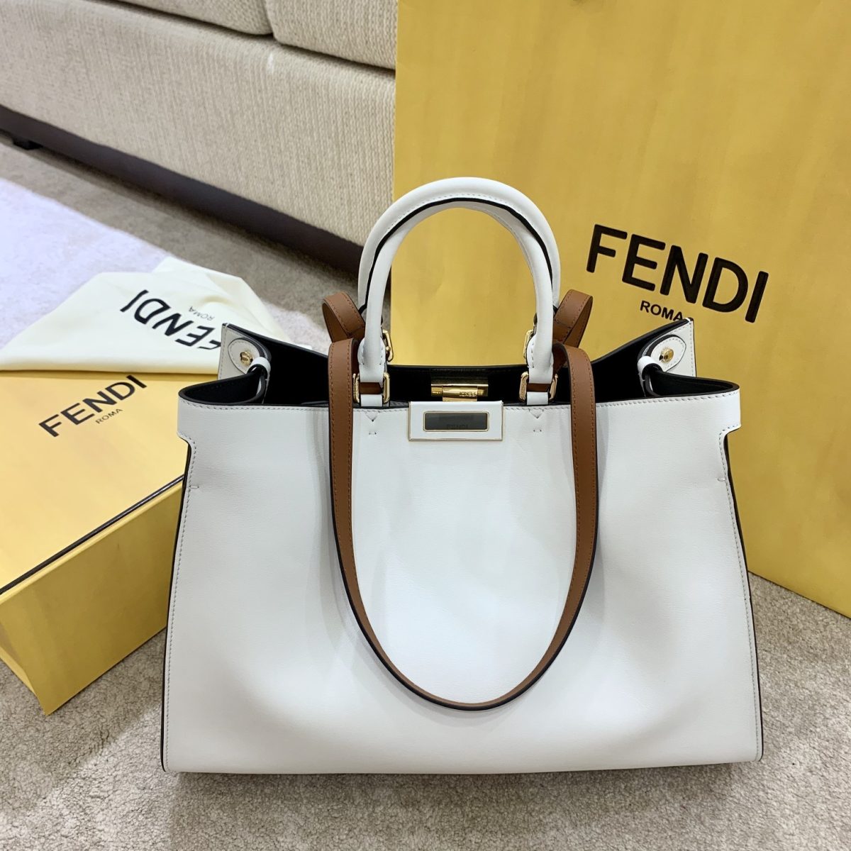 Fendi Peekaboo X-Lite Handbag - Image 1