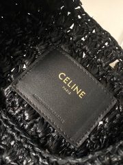 Celine Classic Panier Hobo Bag In Raffia And Calfskin - Image 8