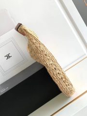 Celine Classic Panier Hobo Bag In Raffia And Calfskin - Image 3