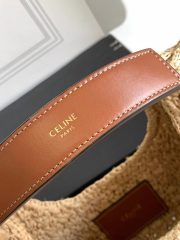 Celine Classic Panier Hobo Bag In Raffia And Calfskin - Image 6