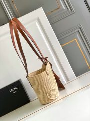 Celine Classic Panier Small Braided Triomphe In Raffia And Calfskin - Image 2