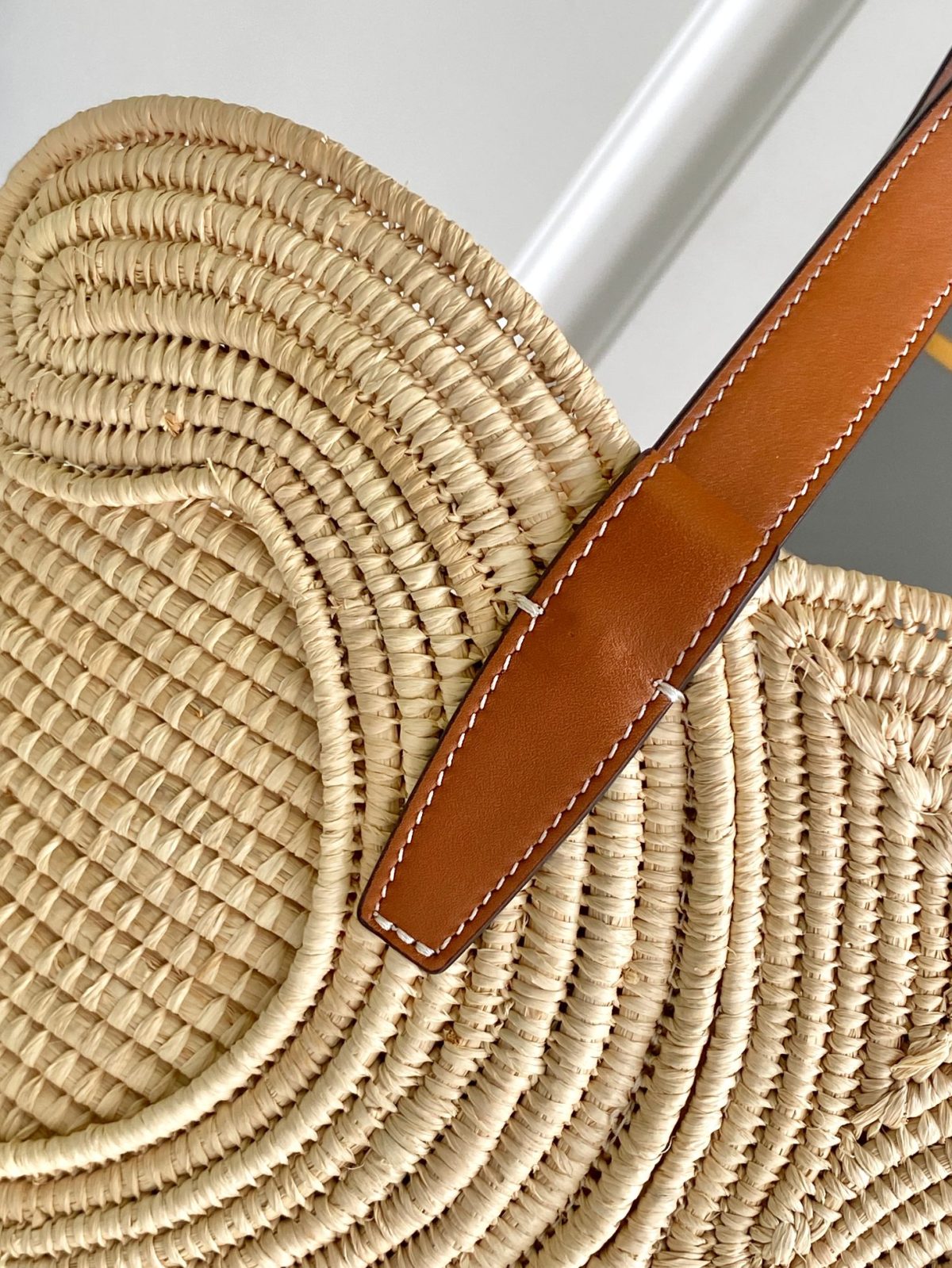 Celine Classic Panier Small Braided Triomphe In Raffia And Calfskin - Image 9