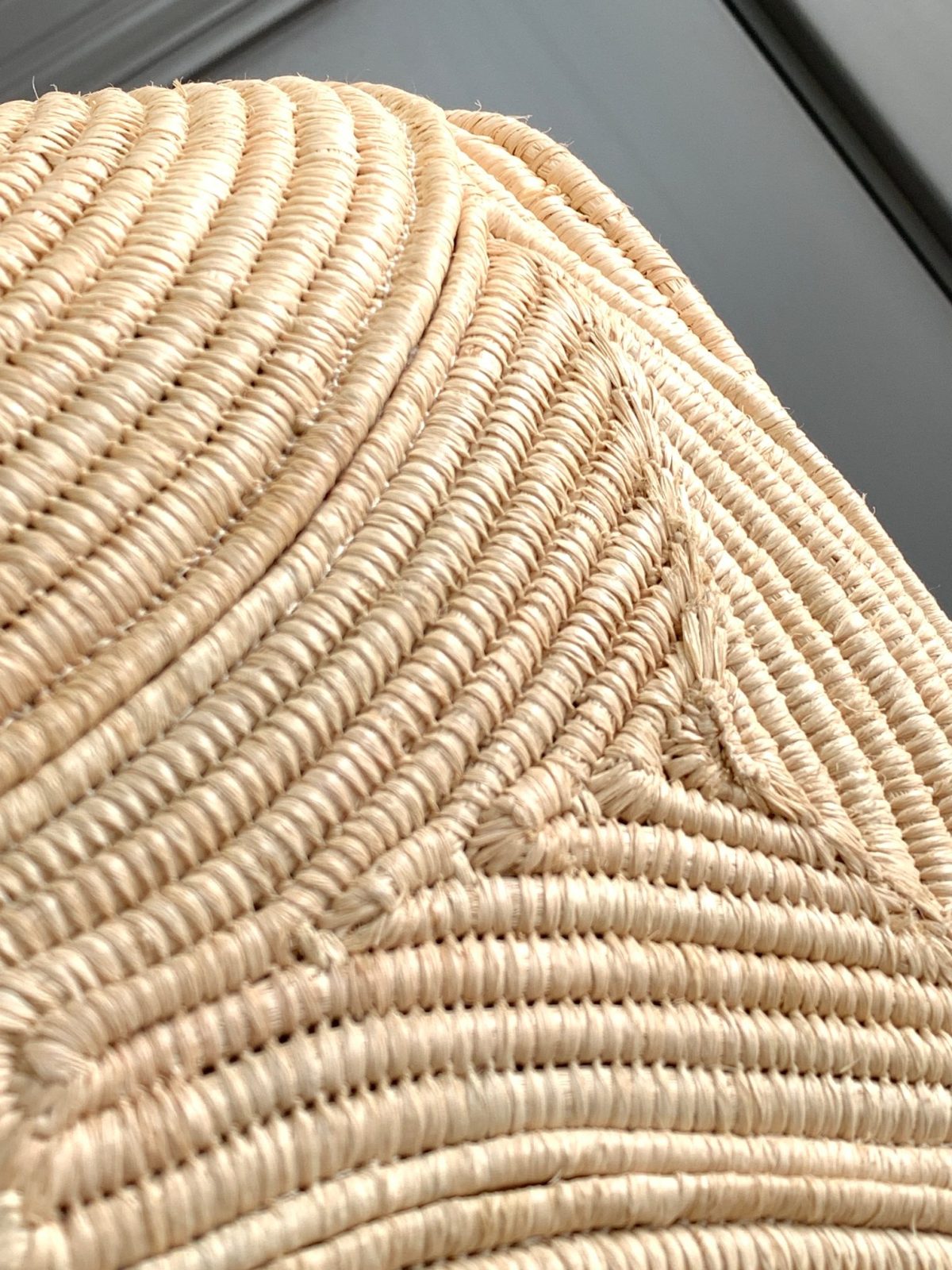 Celine Classic Panier Large Braided Triomphe In Raffia And Calfskin - Image 5