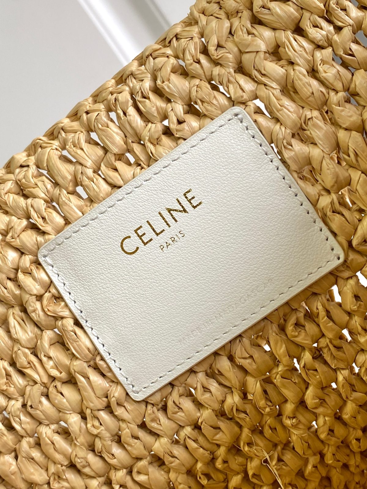 Celine Small Cabas Thais In Raffia And Calfskin - Image 7