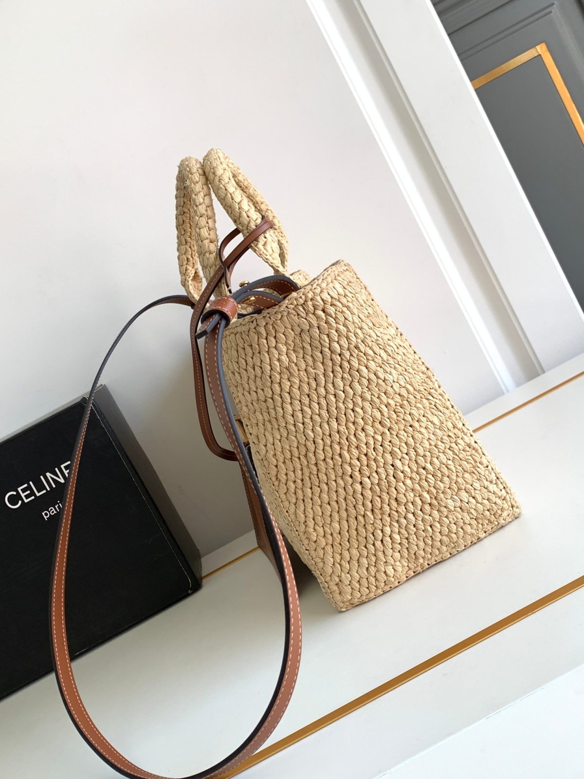 Celine Small Cabas Thais In Raffia And Calfskin - Image 2