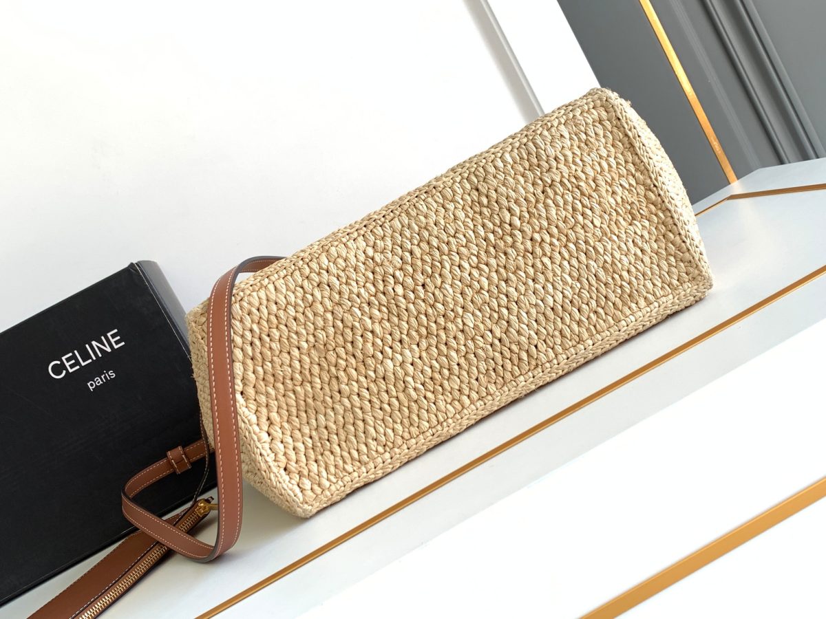 Celine Small Cabas Thais In Raffia And Calfskin - Image 5