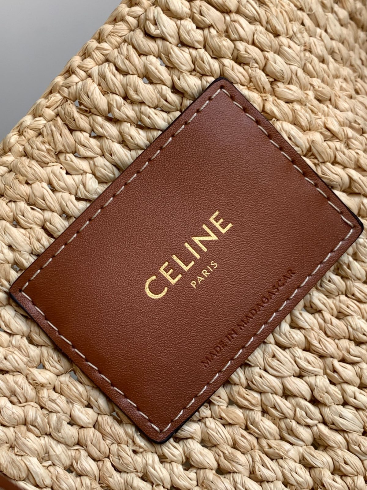 Celine Small Cabas Thais In Raffia And Calfskin - Image 8