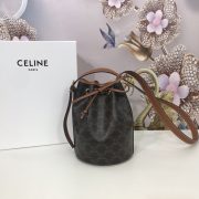 Celine Small Drawstring Bag In Triomphe Canvas And Calfskin - Image 3