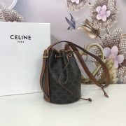 Celine Small Drawstring Bag In Triomphe Canvas And Calfskin - Image 5