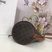 Celine Small Drawstring Bag In Triomphe Canvas And Calfskin - Image 4