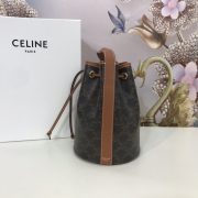 Celine Small Drawstring Bag In Triomphe Canvas And Calfskin - Image 2