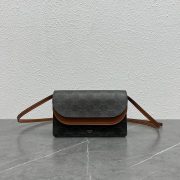 Celine Wallet On Strap In Triomphe Canvas And Smooth Lambskin