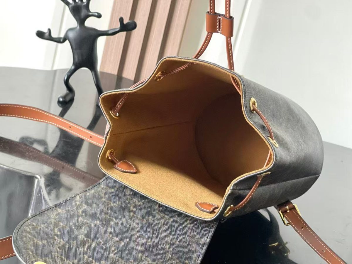 Celine Backpack Bonnie In Triomphe Canvas And Calfskin - Image 9