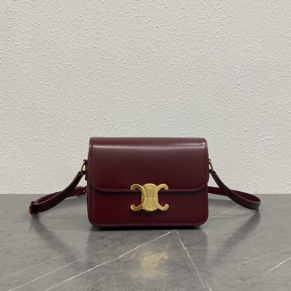 Celine Teen Triomphe Small Bag In Shiny Calfskin