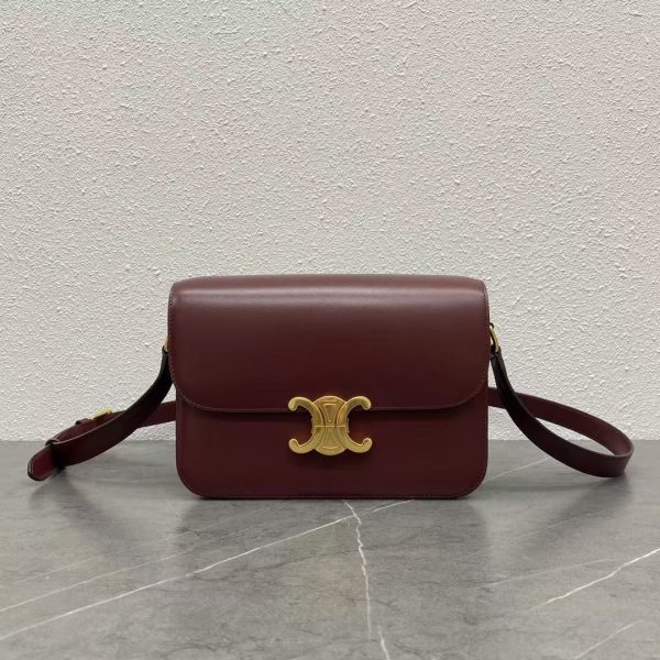 Celine Teen Triomphe Medium Bag In Shiny Calfskin