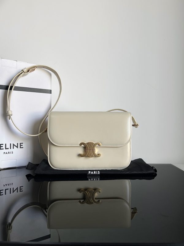 Celine Teen Triomphe Medium Bag In Shiny Calfskin