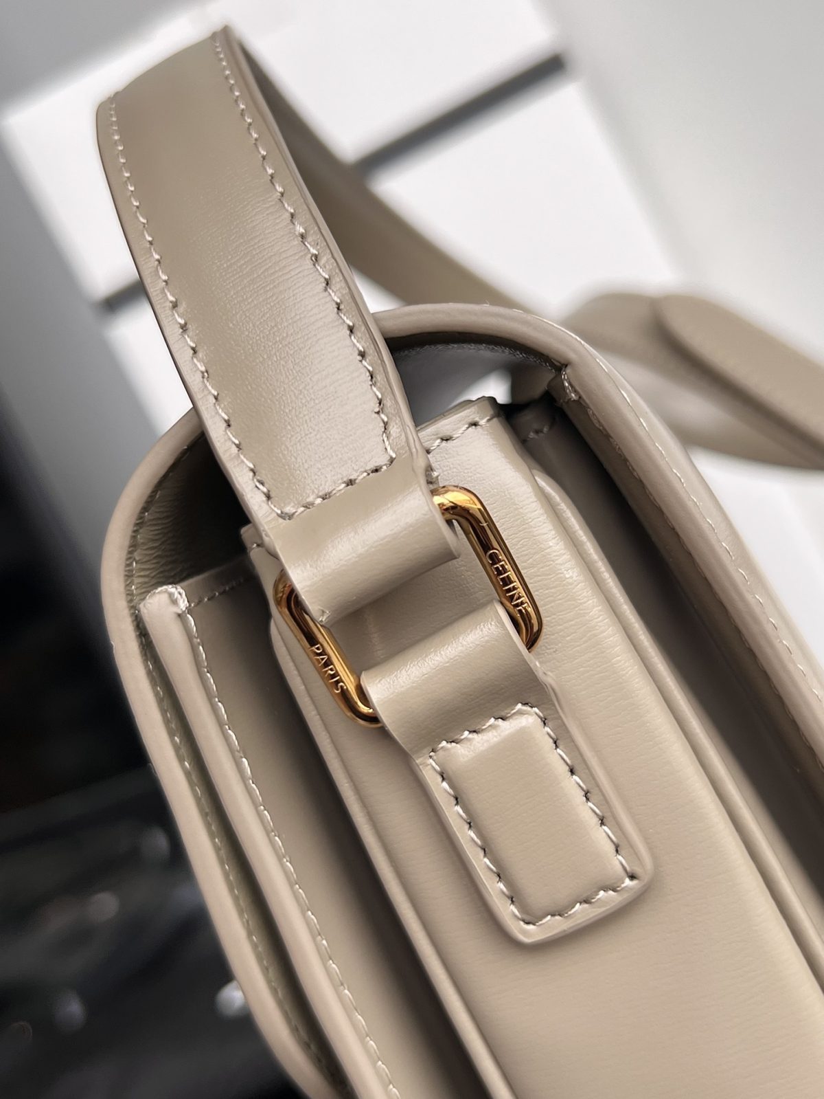 Celine Teen Triomphe Medium Bag In Shiny Calfskin - Image 7