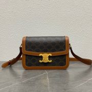 Celine Classique Triomphe Bag In Triomphe Canvas And Calfskin