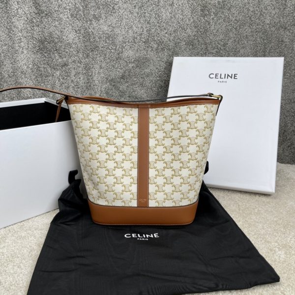 Celine Triomphe Canvas Medium Bucket Bag