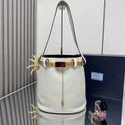 Prada Buckle Leather Bucket Bag