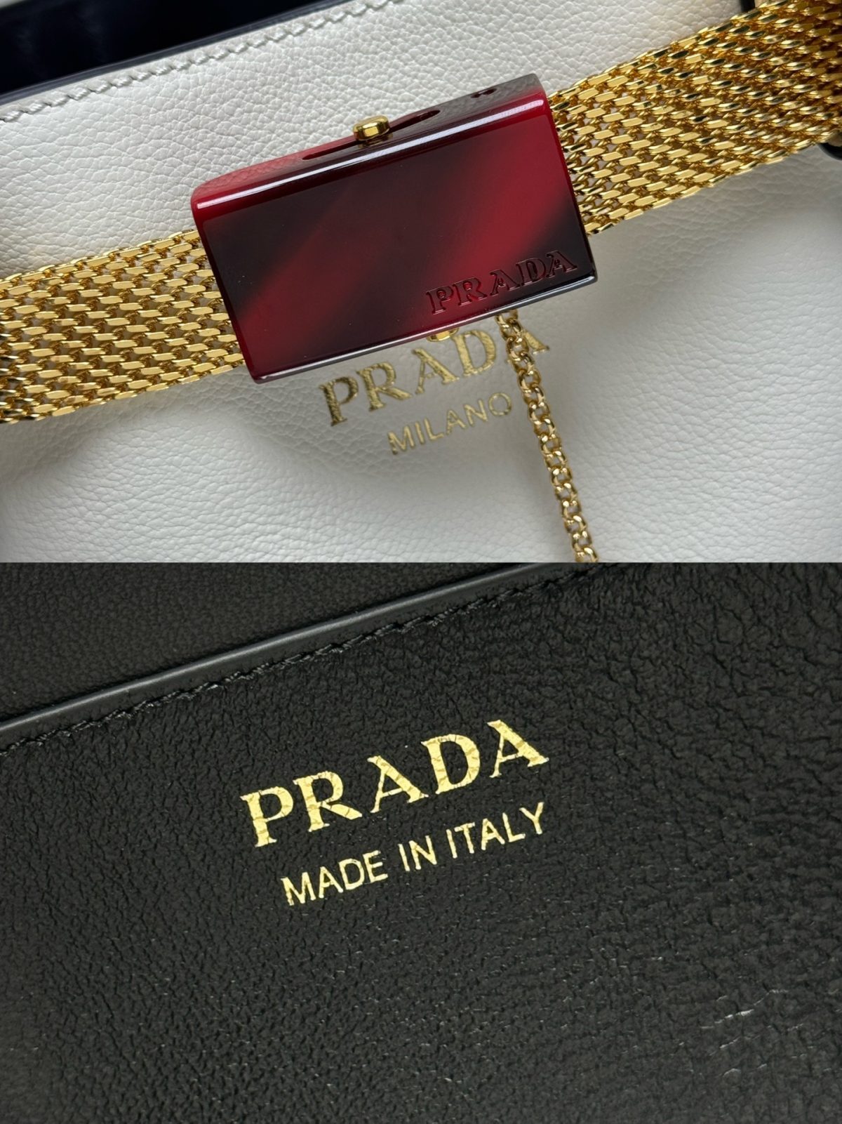Prada Buckle Leather Bucket Bag - Image 9