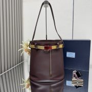 Prada Buckle Leather Bucket Bag