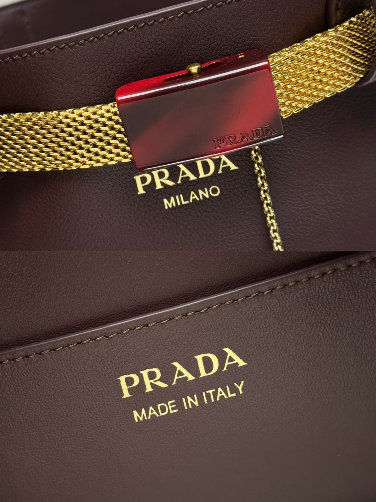 Prada Buckle Leather Bucket Bag - Image 9