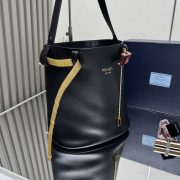 Prada Buckle Leather Bucket Bag - Image 3