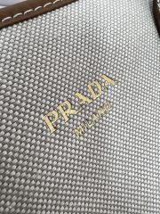 Prada Medium Linen Blend And Leather Tote Bag - Image 9