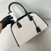 Prada Medium Linen Blend And Leather Tote Bag - Image 2
