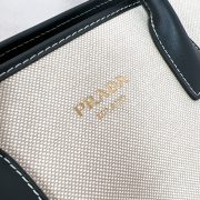 Prada Medium Linen Blend And Leather Tote Bag - Image 6