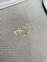 Prada Medium Linen Blend And Leather Tote Bag - Image 9