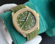 Best Swiss Super Clone Patek Aquanaut 5168G Replica 40mm Green Dial Rose Gold Diamond - Image 3