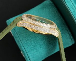 Best Swiss Super Clone Patek Aquanaut 5168G Replica 40mm Green Dial Rose Gold Diamond photo review