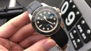 Swiss Super Clone Rolex Yacht-Master 116655 Replica Rose Gold – 40mm Ceramic & Rubber - Image 4