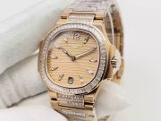 Best Swiss Super Replica Patek Philippe Nautilus 7014/1R-001 Rose Gold Diamond Watch - Image 2