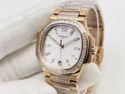 Patek Philippe Nautilus 7014 35.2mm Replica – Swiss Super Clone With Diamonds & Rose Gold - Image 3