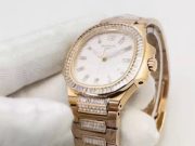 Patek Philippe Nautilus 7014 35.2mm Replica – Swiss Super Clone With Diamonds & Rose Gold - Image 6