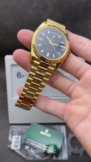 Best Swiss Super Clone Rolex Day-Date 228238 Replica – 40mm Gold & Black AAA+ - Image 4