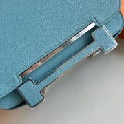 Hermes Geta Handmade Bag in Blue Jean Chevre Mysore Leather - Image 2