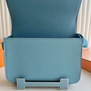 Hermes Geta Handmade Bag in Blue Jean Chevre Mysore Leather - Image 4