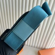Hermes Geta Handmade Bag in Blue Jean Chevre Mysore Leather - Image 8