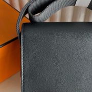 Hermes Geta Handmade Bag in Graphite Chevre Mysore Leather - Image 5