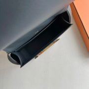 Hermes Geta Handmade Bag in Graphite Chevre Mysore Leather - Image 7