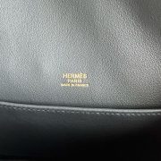 Hermes Geta Handmade Bag in Graphite Chevre Mysore Leather - Image 9