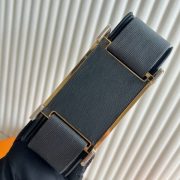 Hermes Geta Handmade Bag in Graphite Chevre Mysore Leather - Image 6