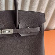 Hermes Birkin 25 Retourne Handmade Bag in Chocolat Clemence Leather - Image 9